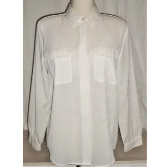 crinkle blouse with flap breast pockets - Picture 1 of 4